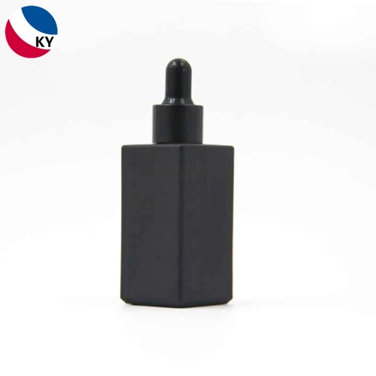 Cosmetic Glass Dropper Bottles Packaging Luxury Matte Black Hair Essential Oil Wholesale Empty 10ml 15ml 30ml 50ml 100ml 120ml Frosted Perfume Glass Bottle