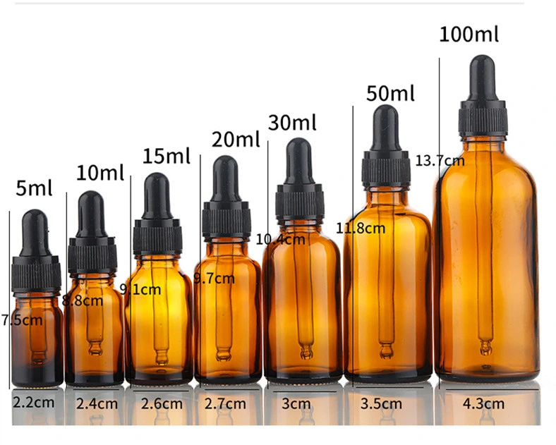 Free Sample Mini Glass Essential Oil Bottle for Cosmetic with Dropper Cap